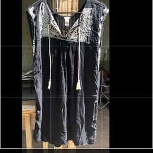 Black embroidered dress